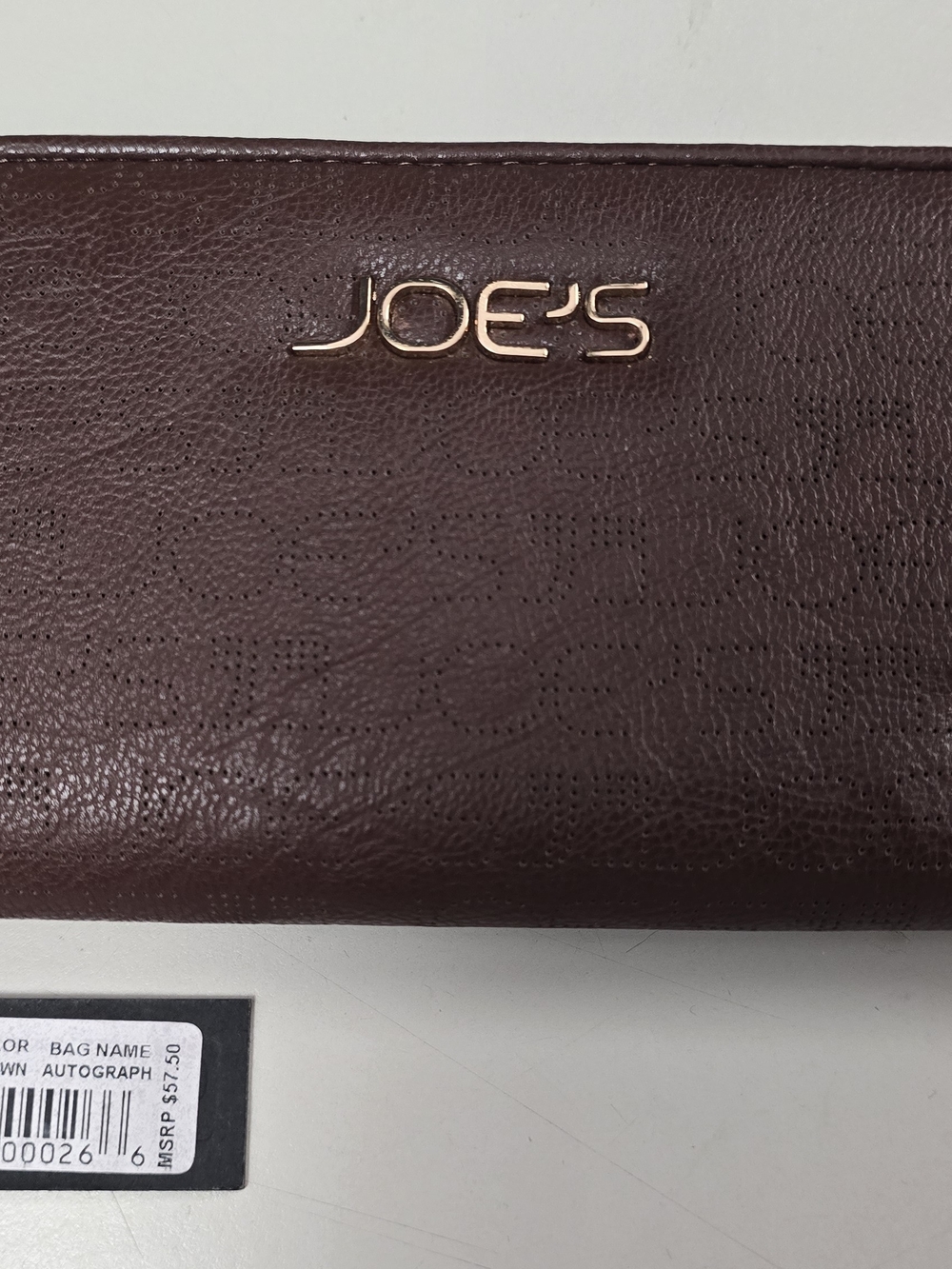 Joe's Jeans Brown Textured Clutch Wallet